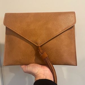 Street Level Tan Clutch Wristlet
